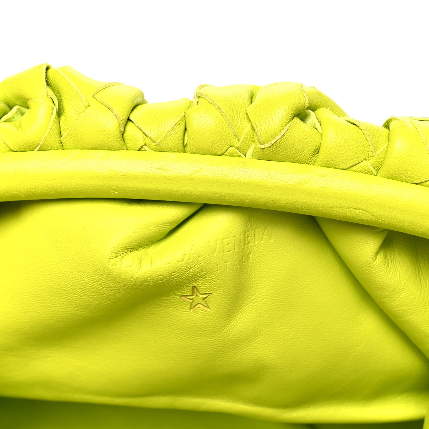 Nappa Maxi Intrecciato Teen Pouch Acid Kiwi