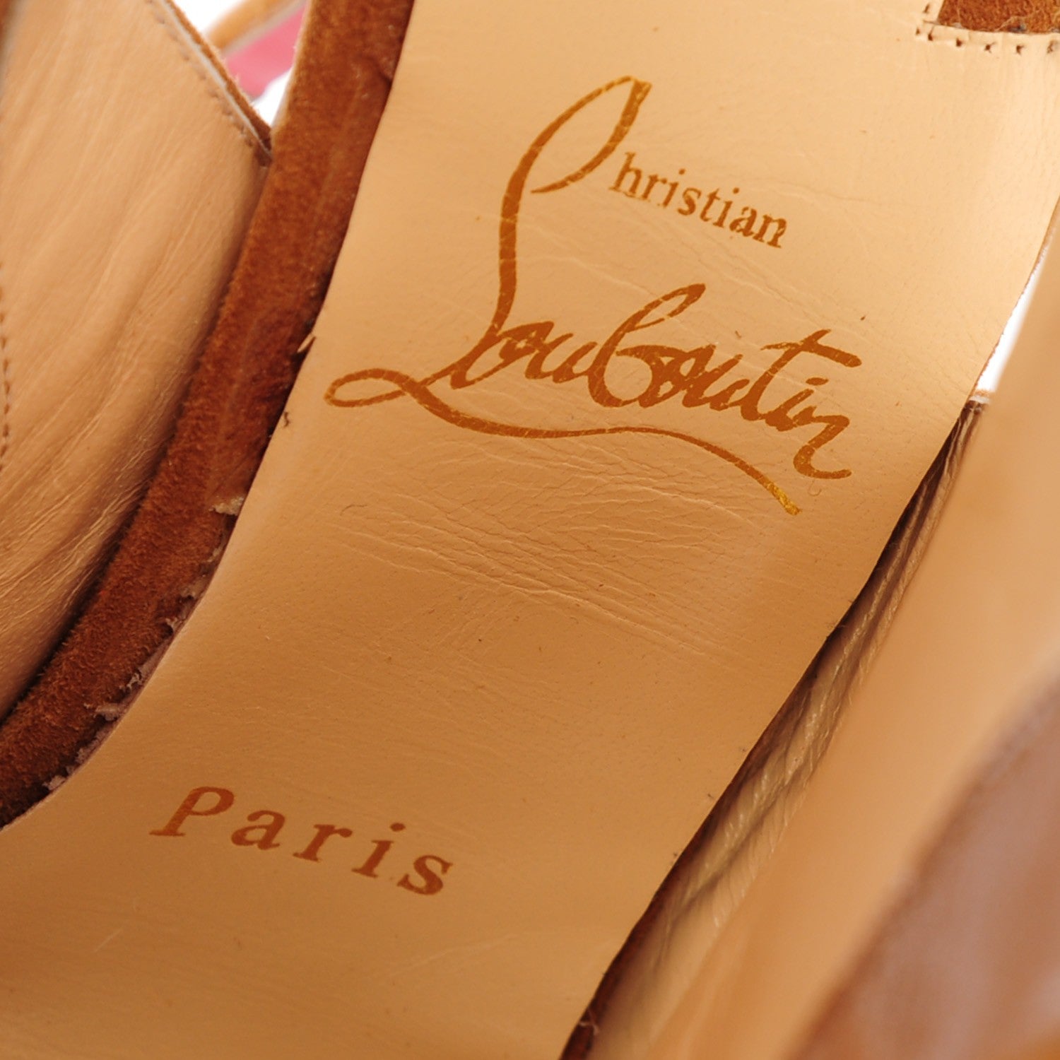 Christian Louboutin Suede Otoka Fringe 120 Booties 36 Noisette 8 of 9