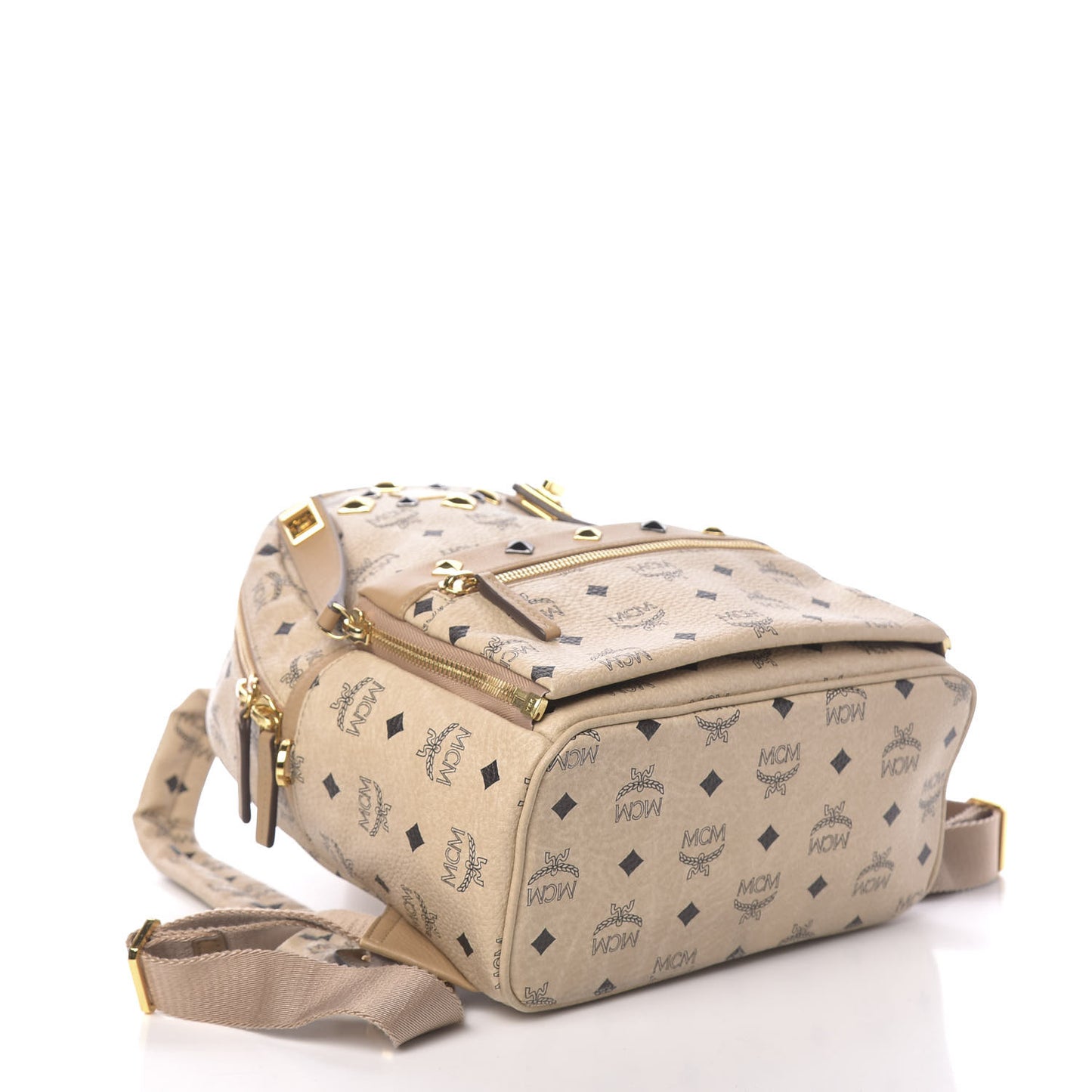 Visetos Studded Small Dual Stark Backpack Beige