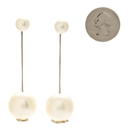 Chanel Pearl CC Drop Earrings Gold 2 of 4
