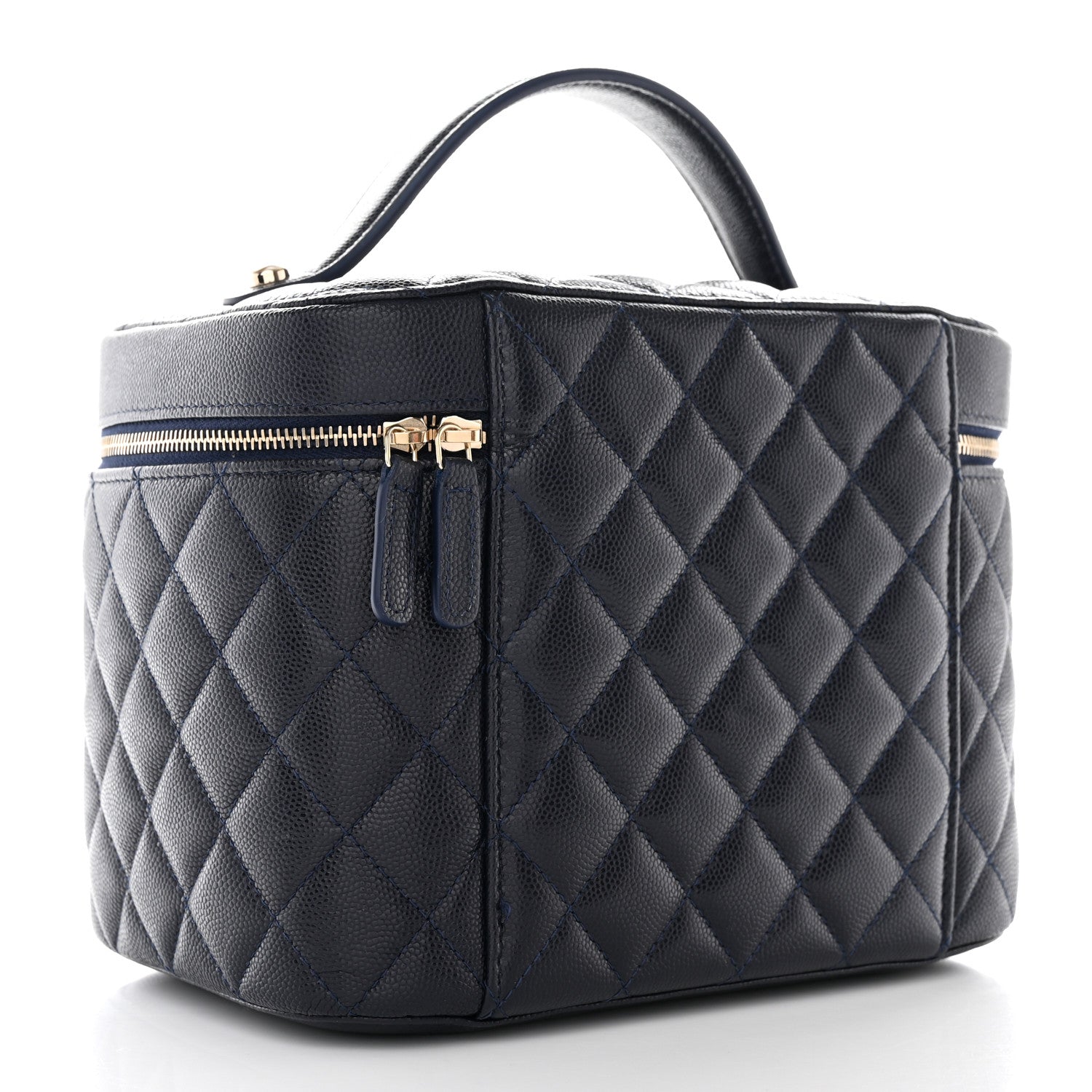 Chanel Caviar Quilted Large Vanity Pouch Navy 3 of 13