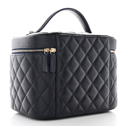 Chanel Caviar Quilted Large Vanity Pouch Navy 3 of 13