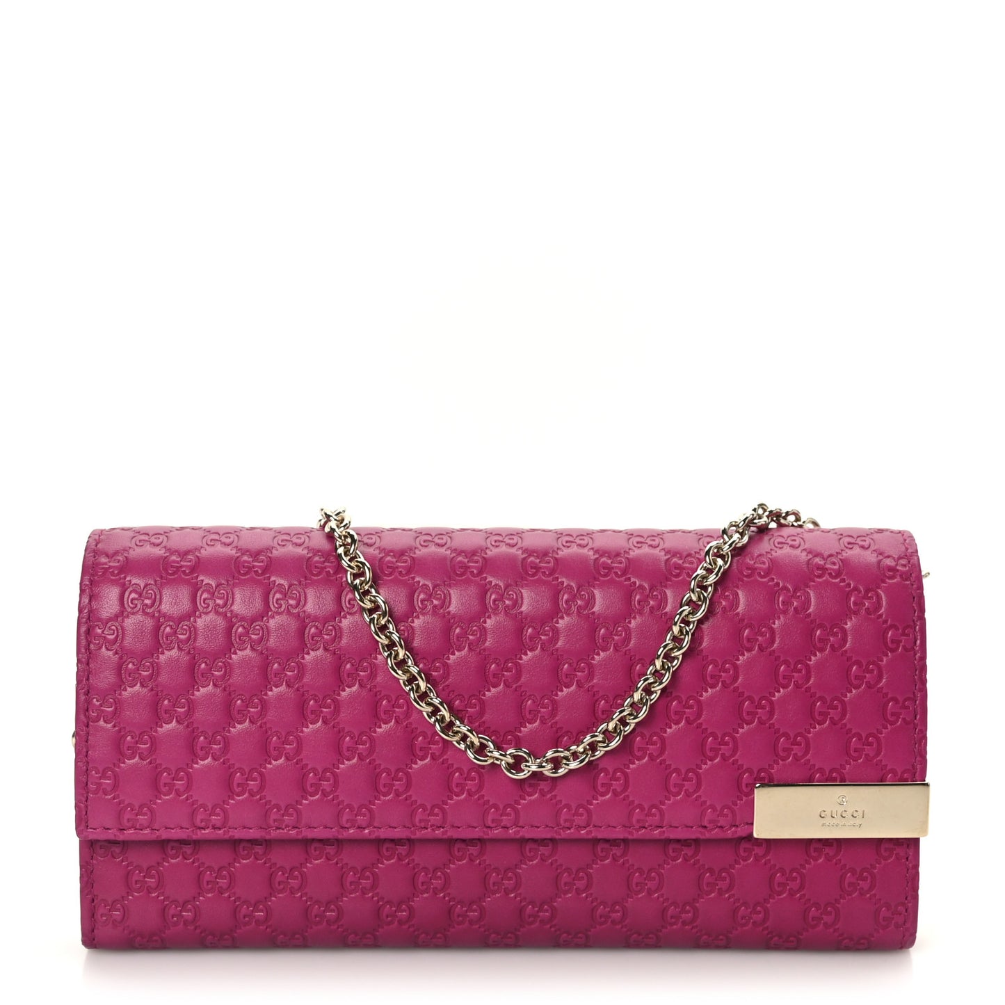 Soft Microguccissima Dice Chain Wallet Bright Bouganville