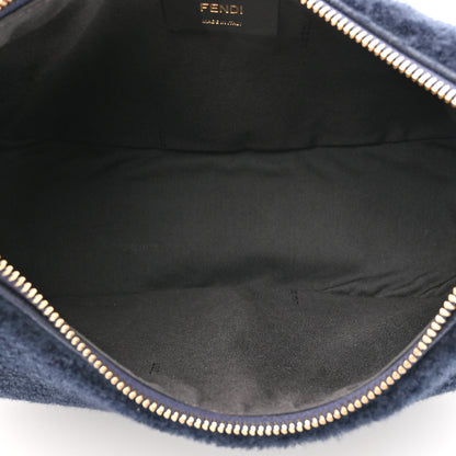 Fendi Sheep Fur Vitello Grace Small Fendigraphy Hobo Midnight 5 of 10