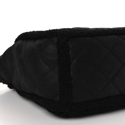Chanel Lambskin Shearling Small Coco Neige Shopping Tote Black 7 of 8
