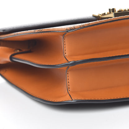 MCM Visetos Calfskin Small Patricia Crossbody Bag Cognac Black 8 of 10