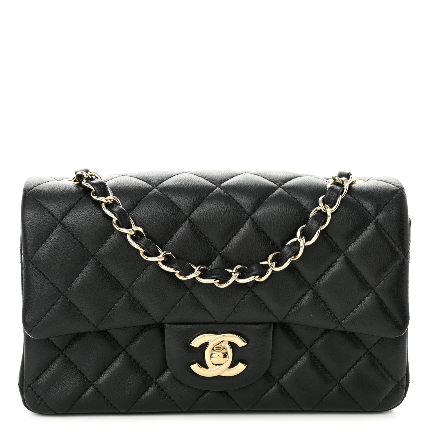 Chanel Lambskin Quilted Mini Rectangular Flap Black 1 of 10
