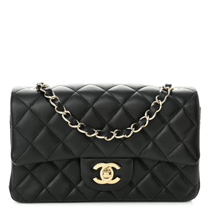 Chanel Lambskin Quilted Mini Rectangular Flap Black 1 of 10