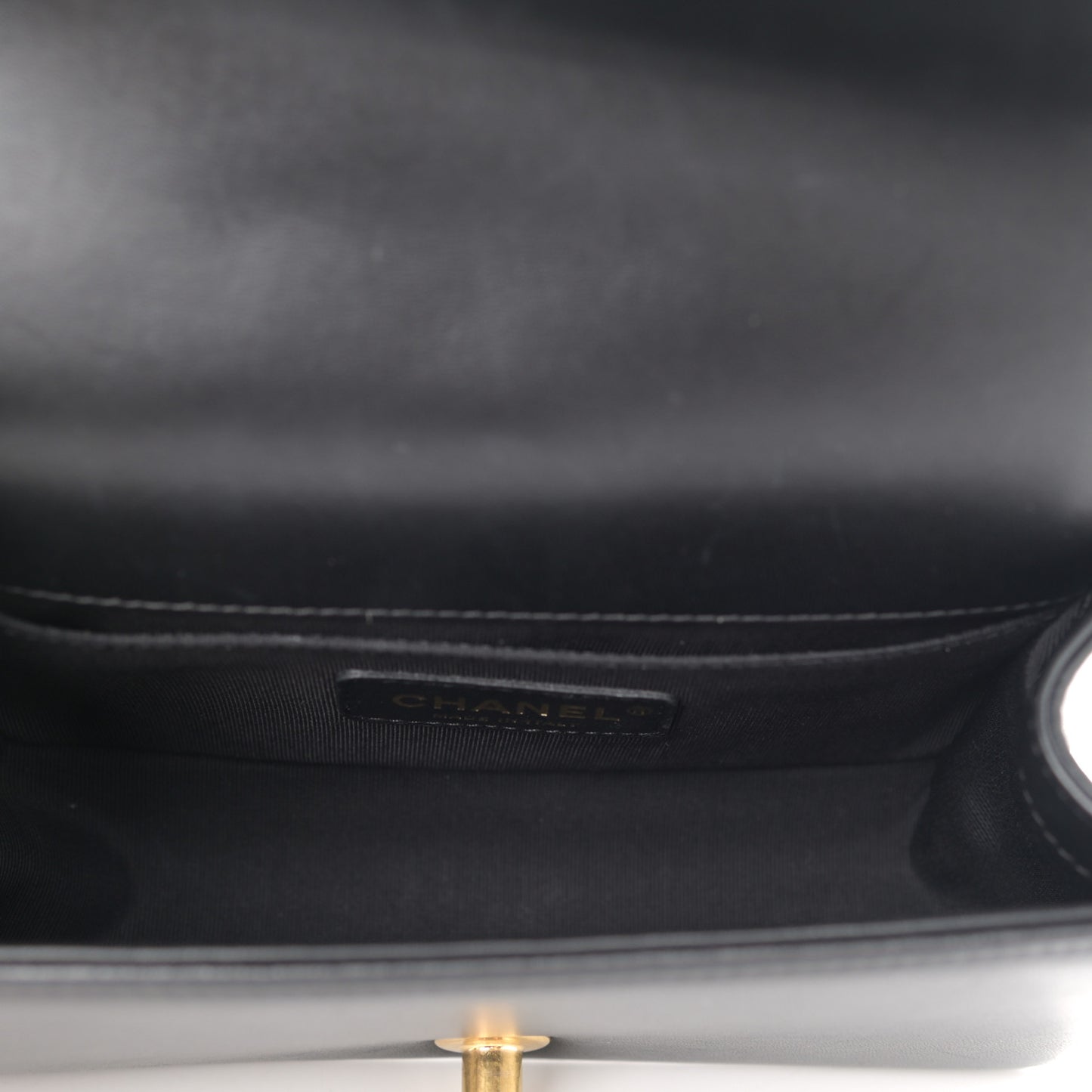 Lambskin Quilted Small Boy Flap Black