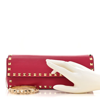 Valentino Garavani Nappa Rockstud Bangle Clutch Red 2 of 16