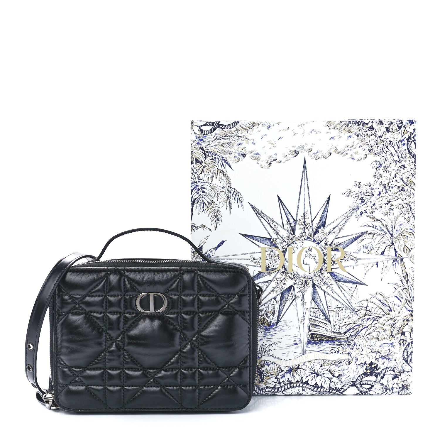 Christian Dior Calfskin Macrocannage Caro Box Bag Black 11 of 11