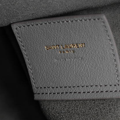 Saint Laurent Calfskin Medium Shopping Tote Light Gray 8 of 8