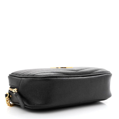 Saint Laurent Grain De Poudre Matelasse Monogram Mini Lou Camera Bag Black 4 of 11