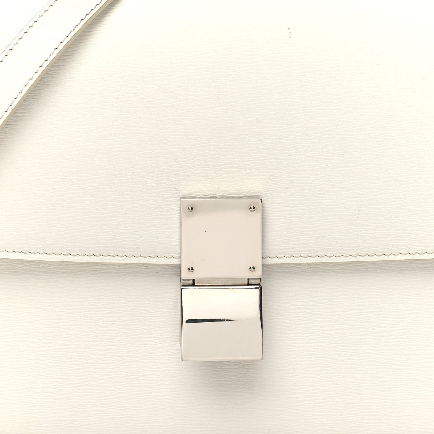 Liege Calfskin Medium Classic Box Flap Bag White