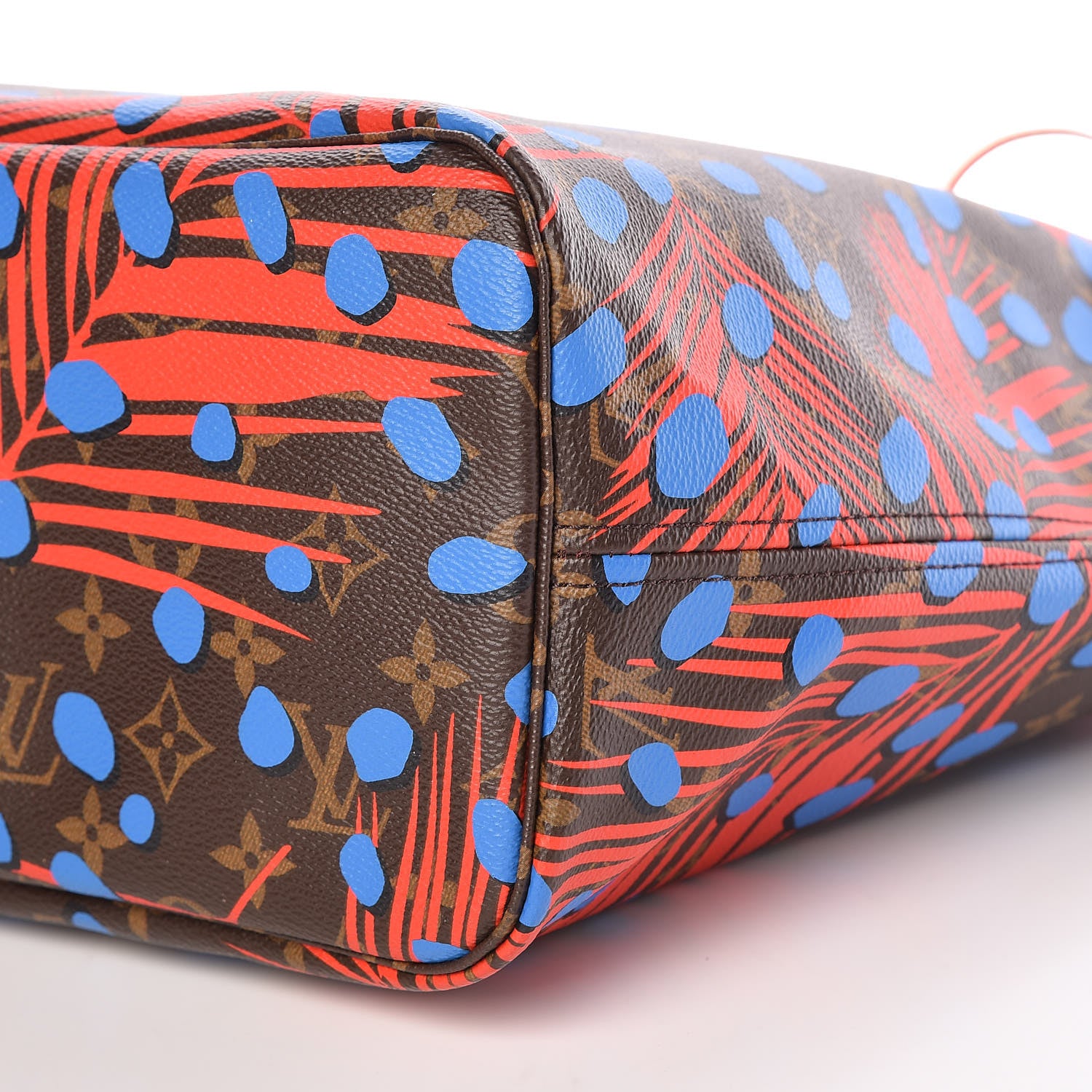 Louis Vuitton Monogram Jungle Dots Neo Neverfull MM Coquelicot Denim 9 of 9