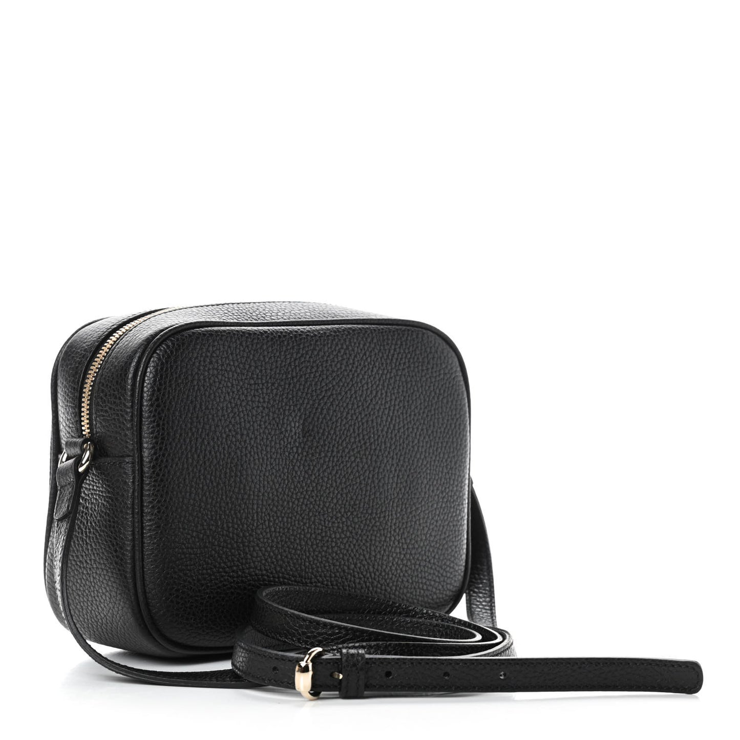 Pebbled Calfskin Small Soho Disco Bag Black