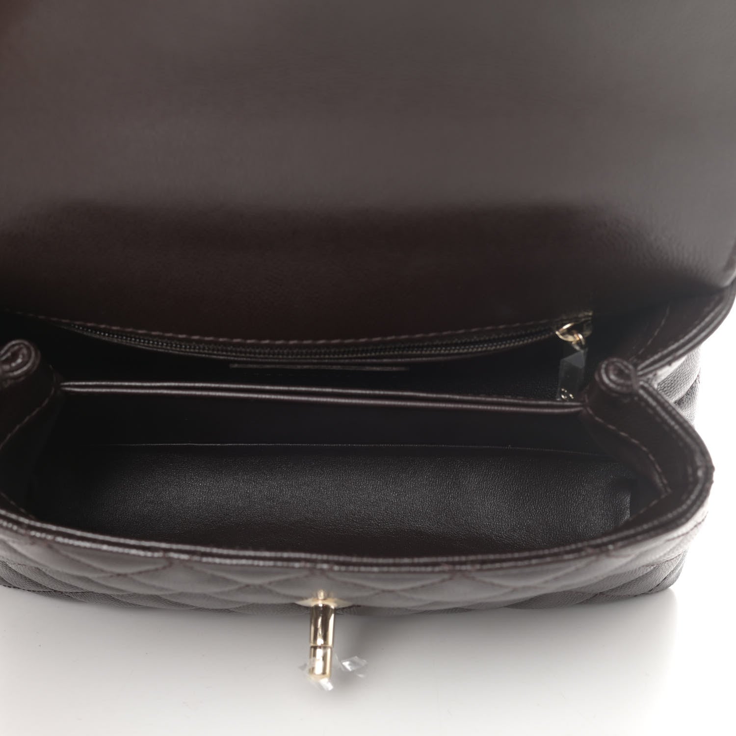 Chanel Caviar Quilted Mini Coco Handle Flap Dark Brown 5 of 11