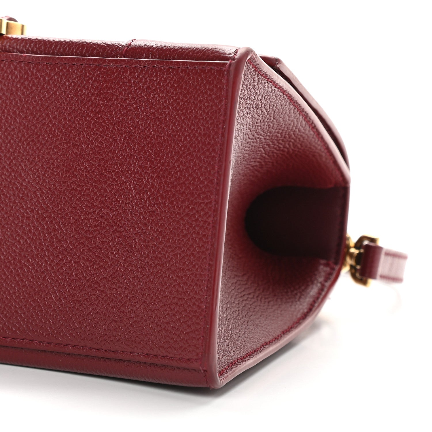 Balenciaga Grained Calfskin Small Hourglass Top Handle Bag Dark Red 8 of 10