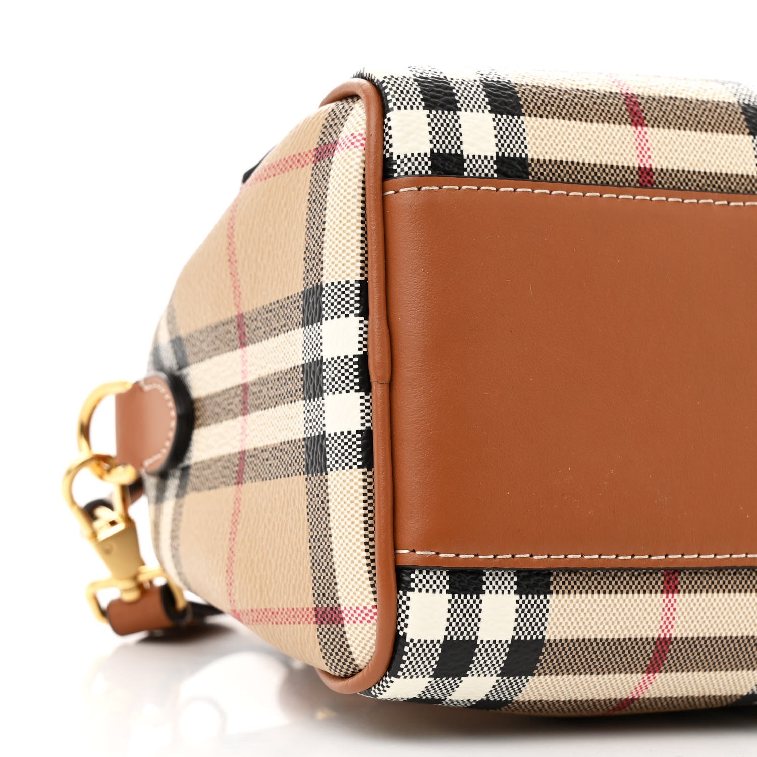 Burberry Vintage Check Mini Bowling Bag Briar Brown 9 of 10