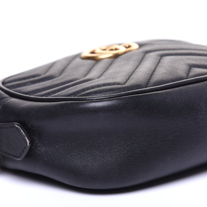 Gucci Calfskin Matelasse Mini GG Marmont Chain Shoulder Bag Black 6 of 13