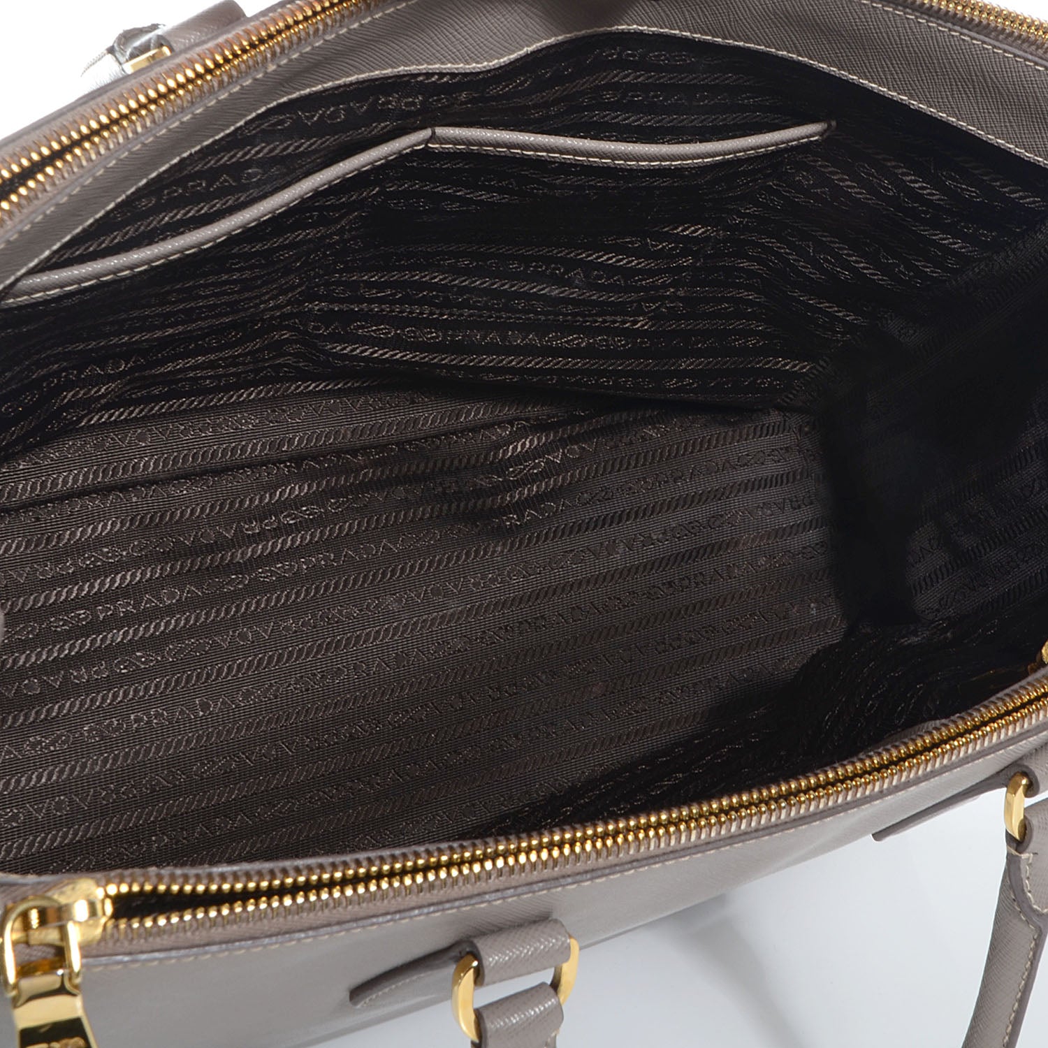 Prada Saffiano Lux Large Double Zip Tote Argilla 5 of 10