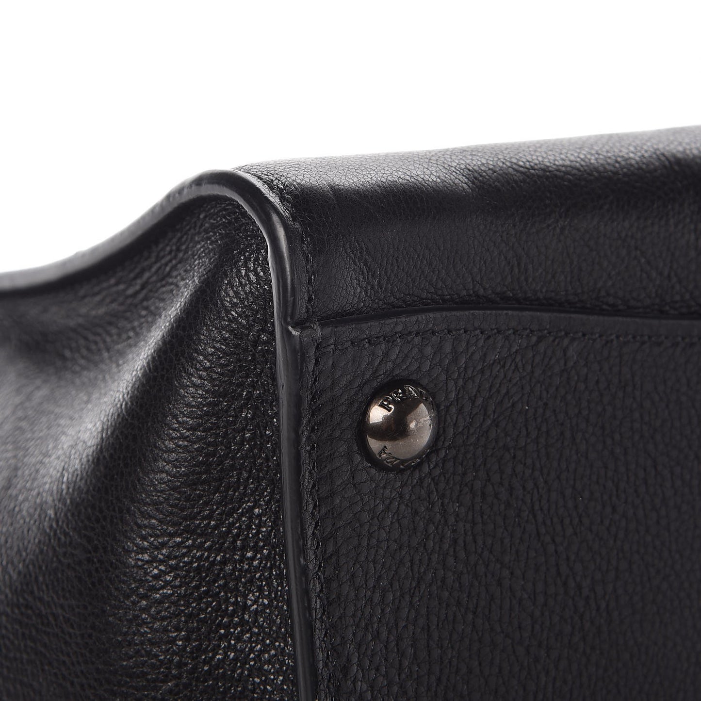 Glace Calf Twin Pocket Tote Black