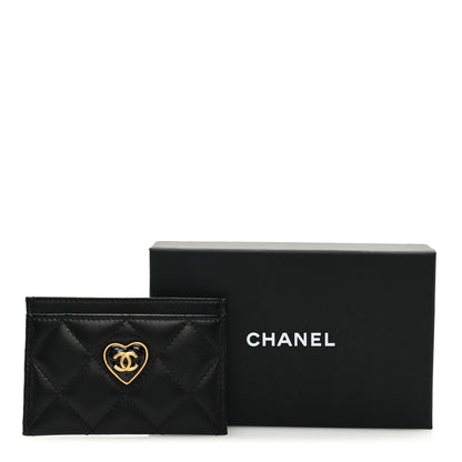 Chanel Lambskin Plexiglass Quilted Coco Love Card Holder Black 8 of 8