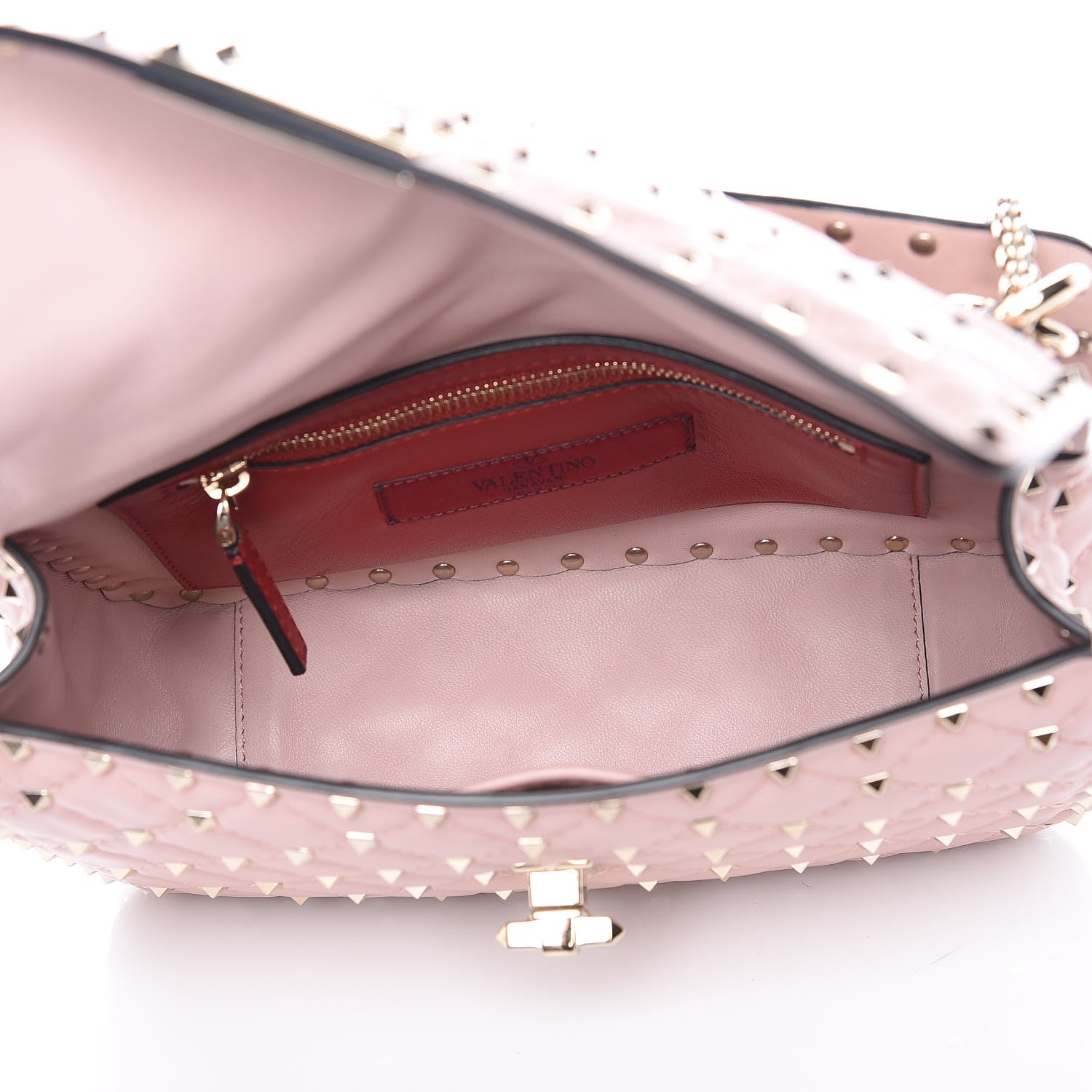 Valentino Garavani Nappa Medium Rockstud Spike Shoulder Bag Water Rose 7 of 9