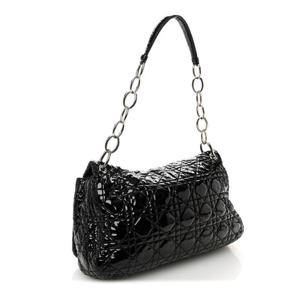 Christian Dior Patent Lambskin Cannage Rendezvous Flap Black 3 of 14
