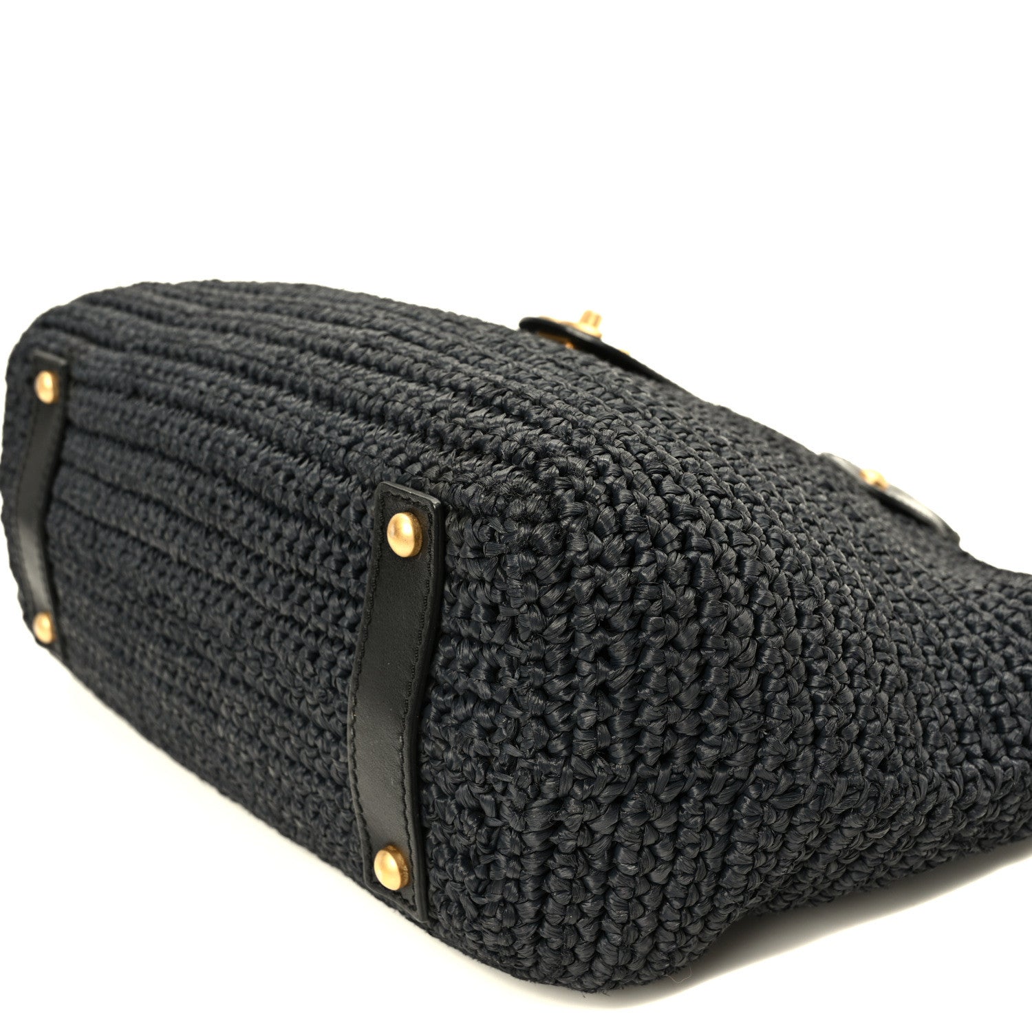 Chanel Straw Raffia Tote Black 10 of 10