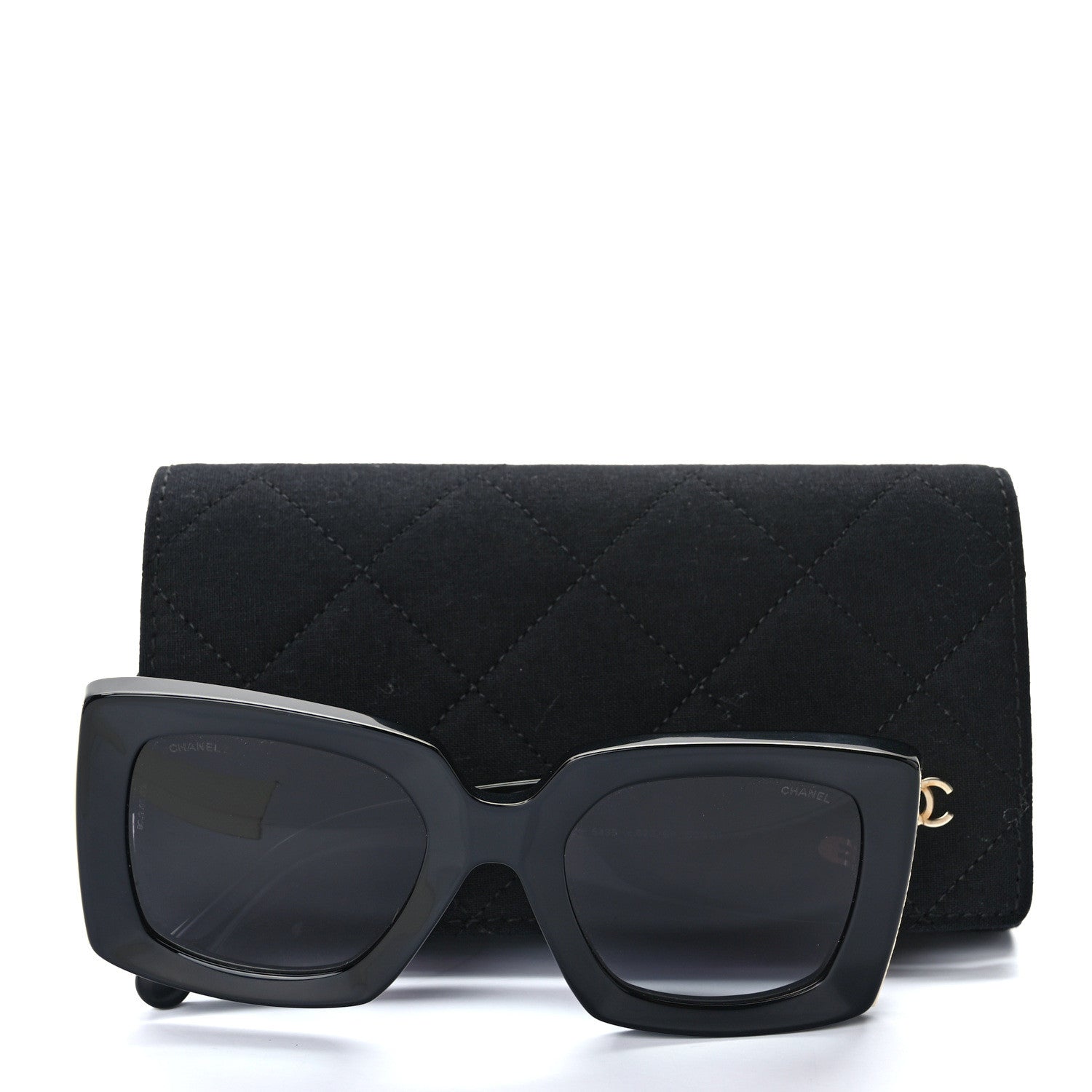 Chanel Acetate Rectangle Sunglasses 5435 Black 8 of 8