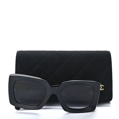Chanel Acetate Rectangle Sunglasses 5435 Black 8 of 8