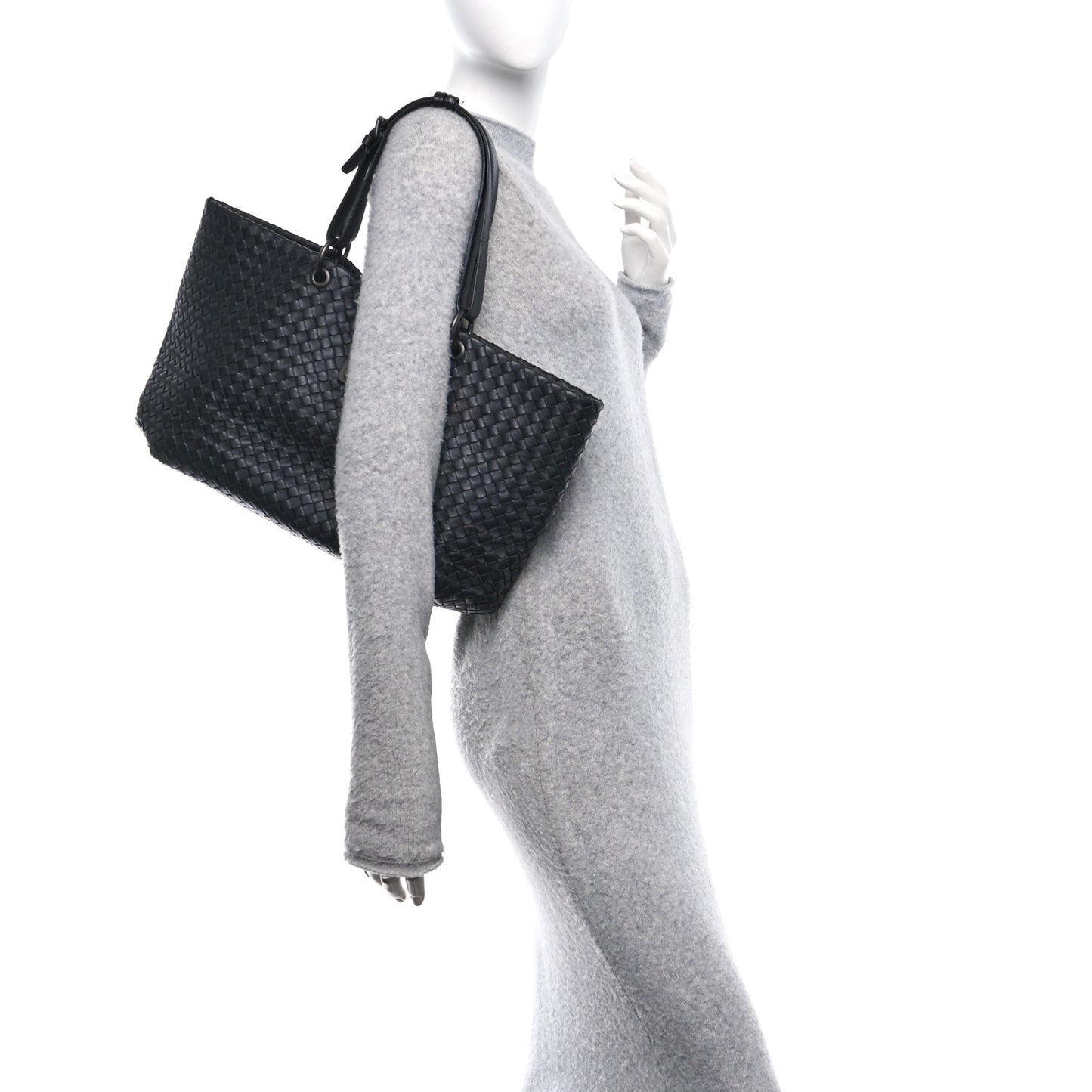 Nappa Intrecciato Large Capri Tote Black