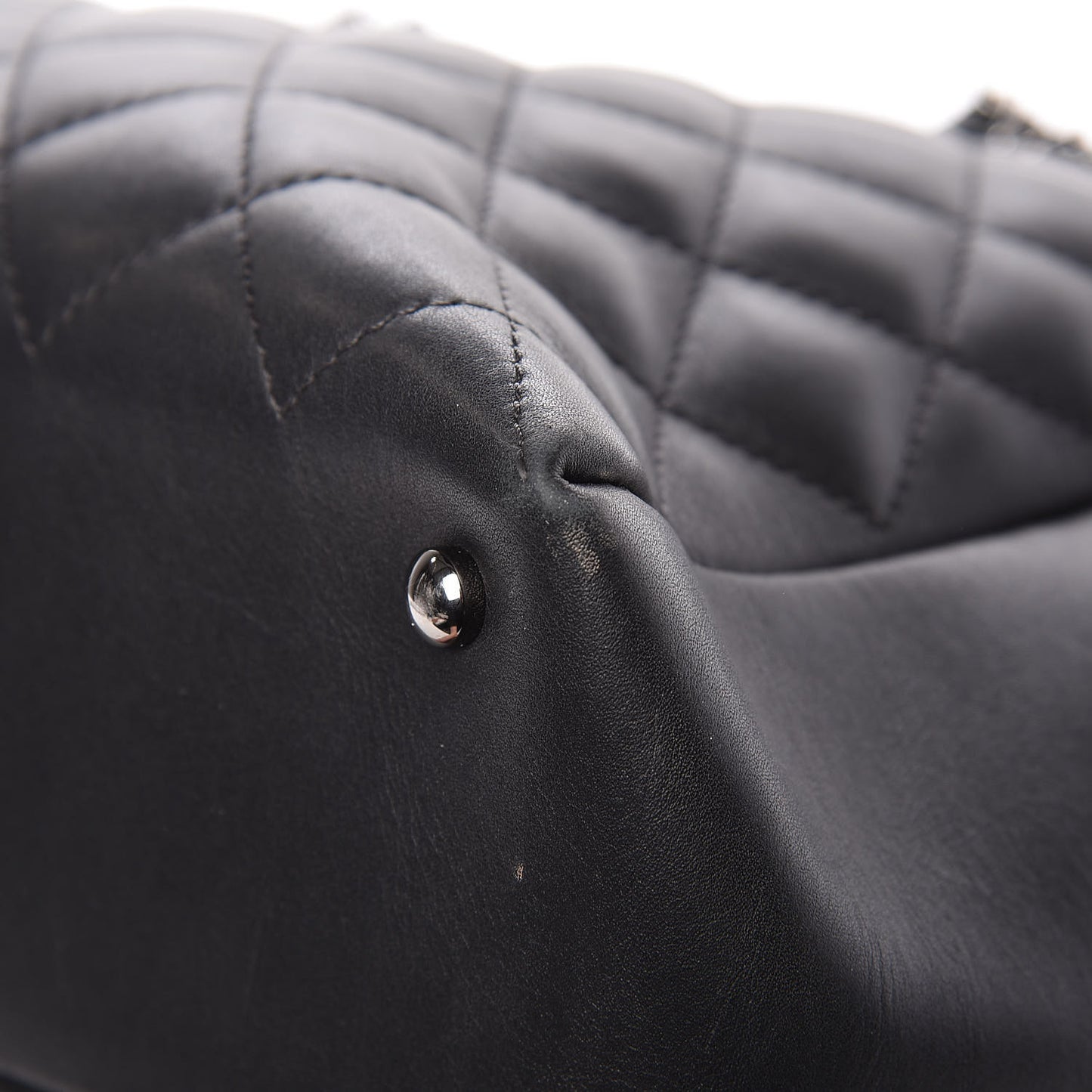 Calfskin Quilted Feather Weight Bowling Bag Black