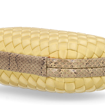 Bottega Veneta Satin Intreccio Impero Ayers Knot Clutch Banane 9 of 9