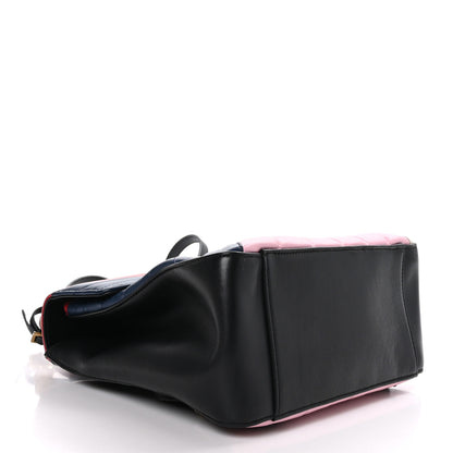 Gucci Calfskin Bamboo Trapuntata Queen Margaret Backpack Blue Agata Hibiscus Red Mystic White Sugar Pink 4 of 9