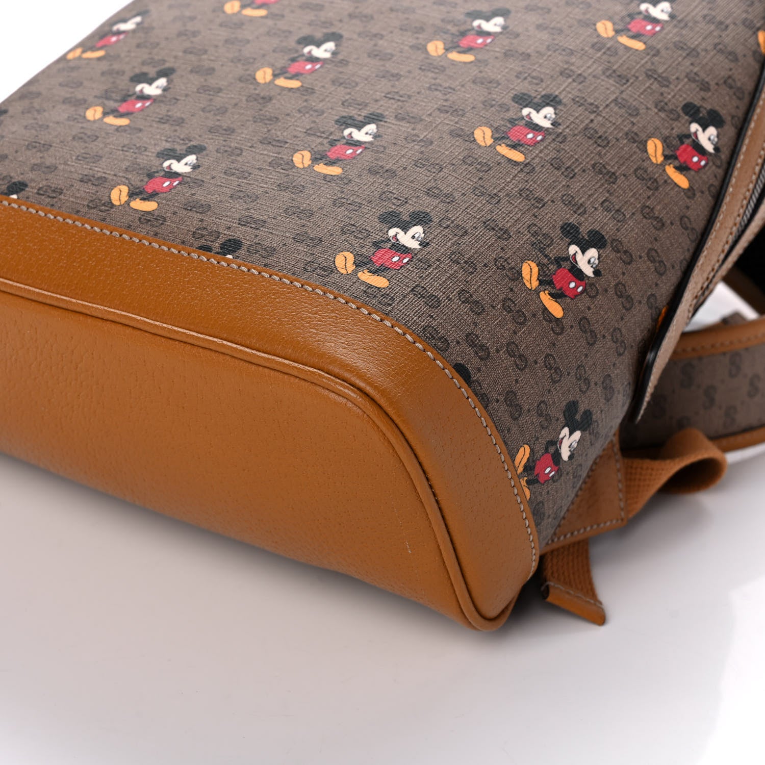 Gucci X DISNEY Mini Vintage GG Supreme Monogram Mickey Mouse Small Dome Backpack Beige Vintage Sun Oil 11 of 12