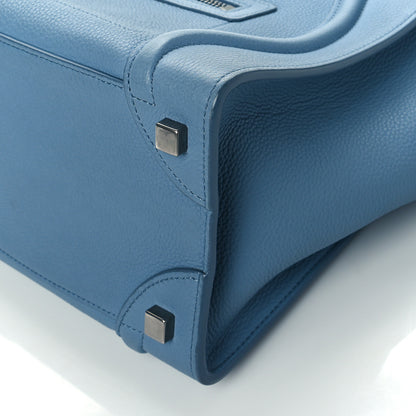 Celine Drummed Calfskin Micro Luggage Slate 9 of 9