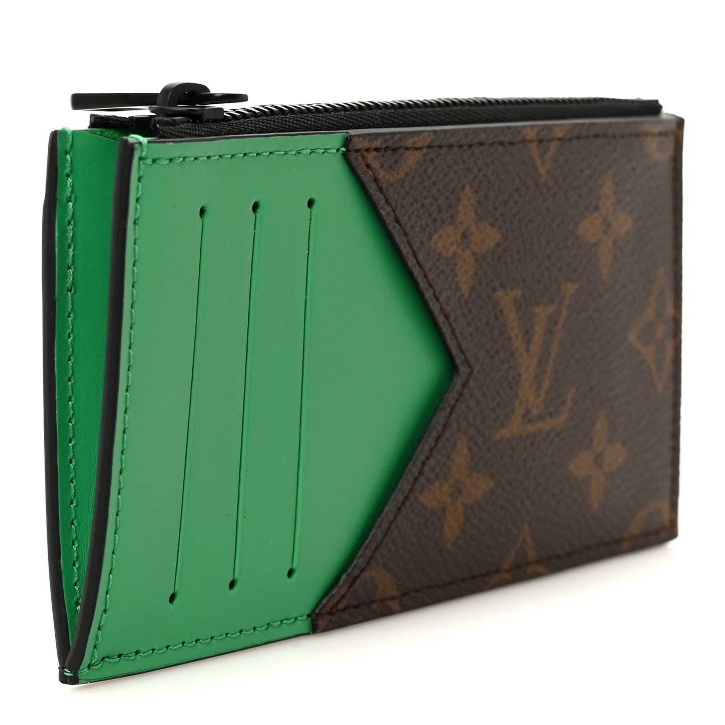 Monogram Calfskin Coin Card Holder Minty Green