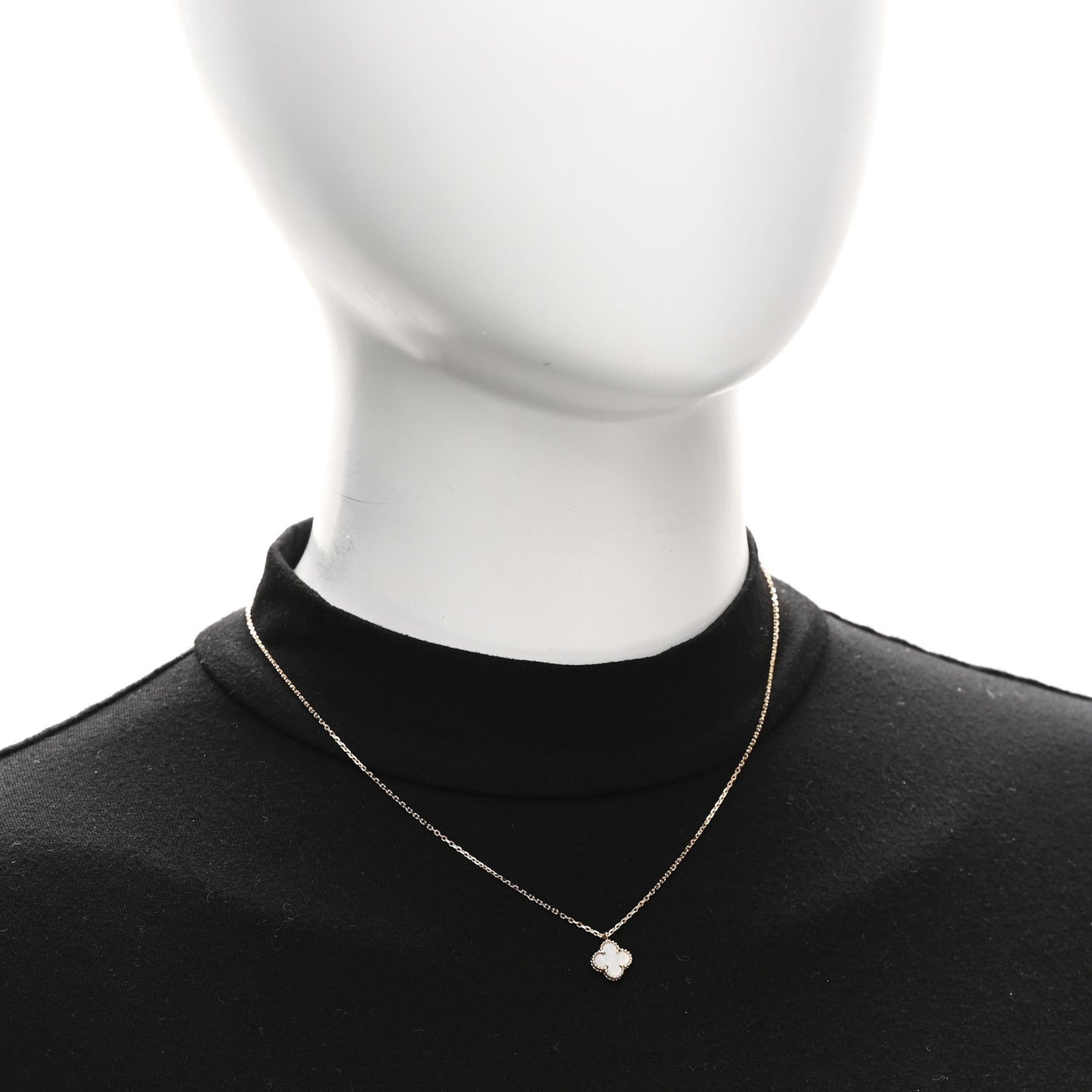 18K Yellow Gold Mother of Pearl Sweet Alhambra Pendant Necklace