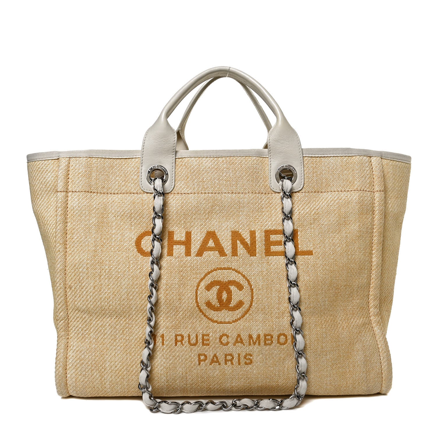 Chanel Woven Straw Raffia Medium Deauville Tote 1 of 12
