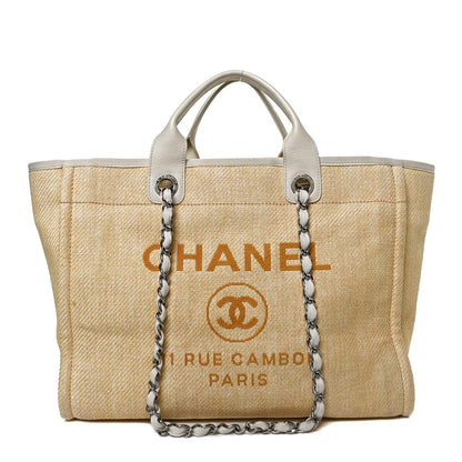 Chanel Woven Straw Raffia Medium Deauville Tote 1 of 12