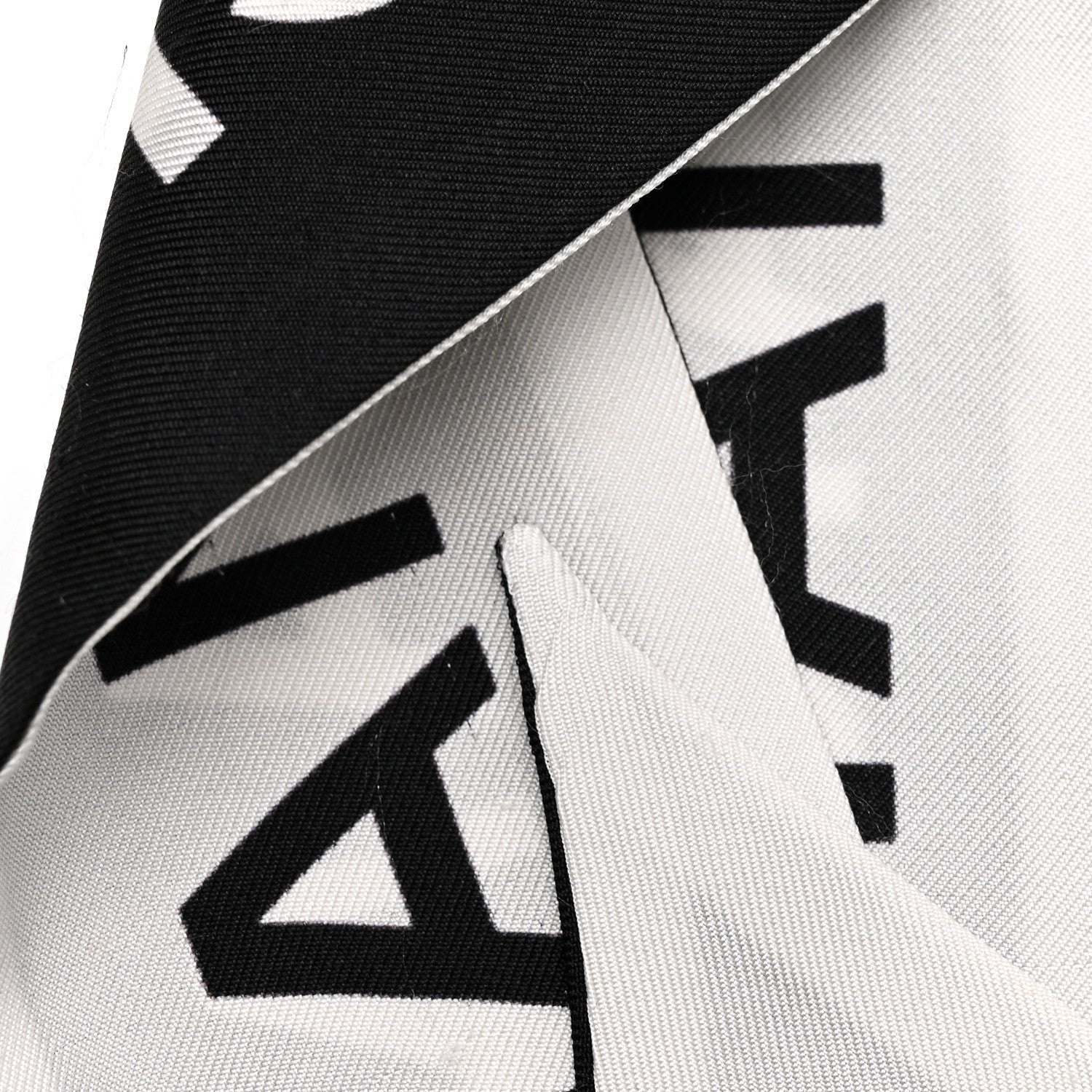 Chanel Silk Logo Slim Bandeau Scarf Black White 4 of 5