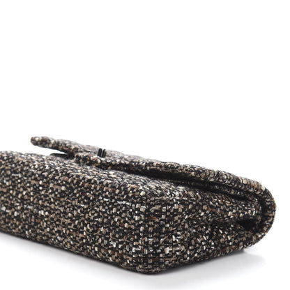 Chanel Tweed Quilted Medium Double Flap Brown 9 of 11