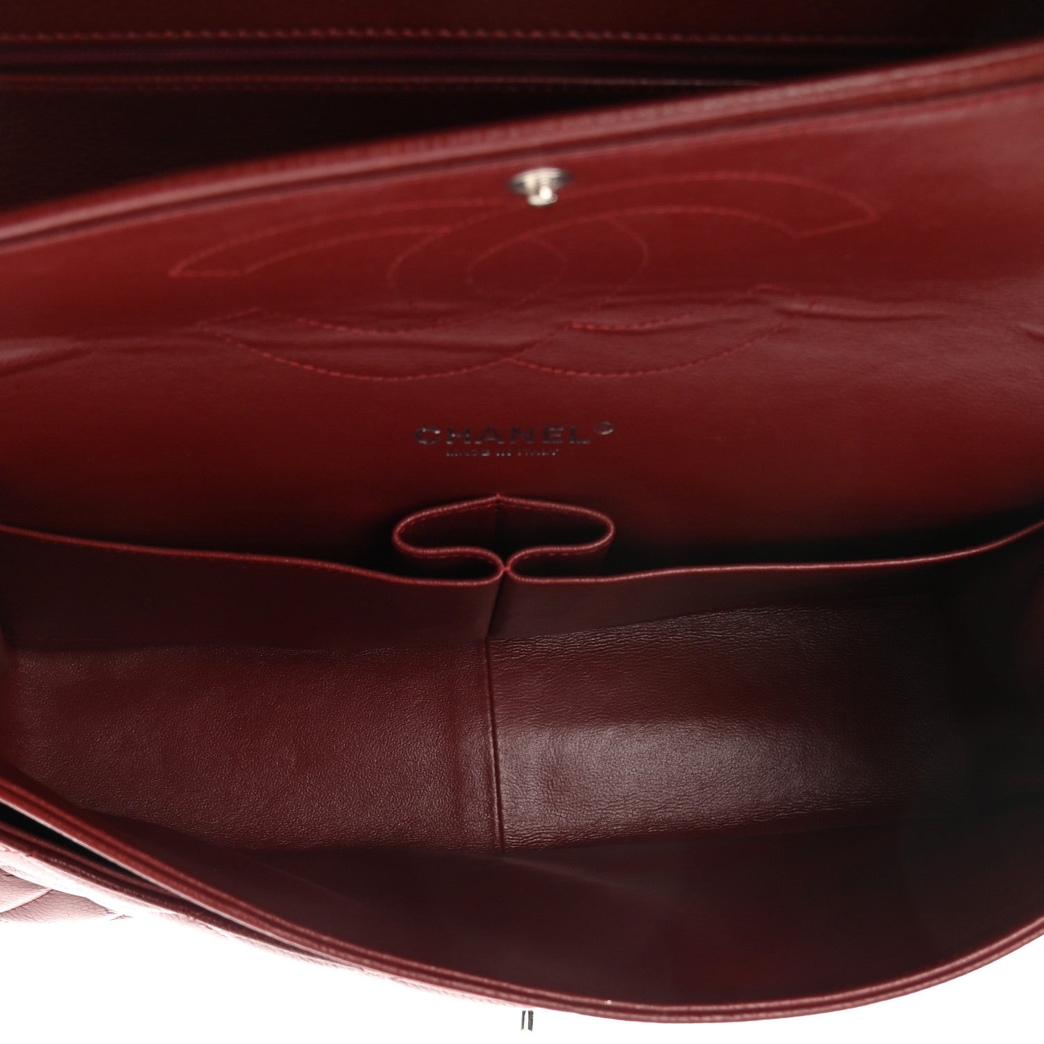Chanel Caviar Quilted Jumbo Double Flap Burgundy 5 of 11