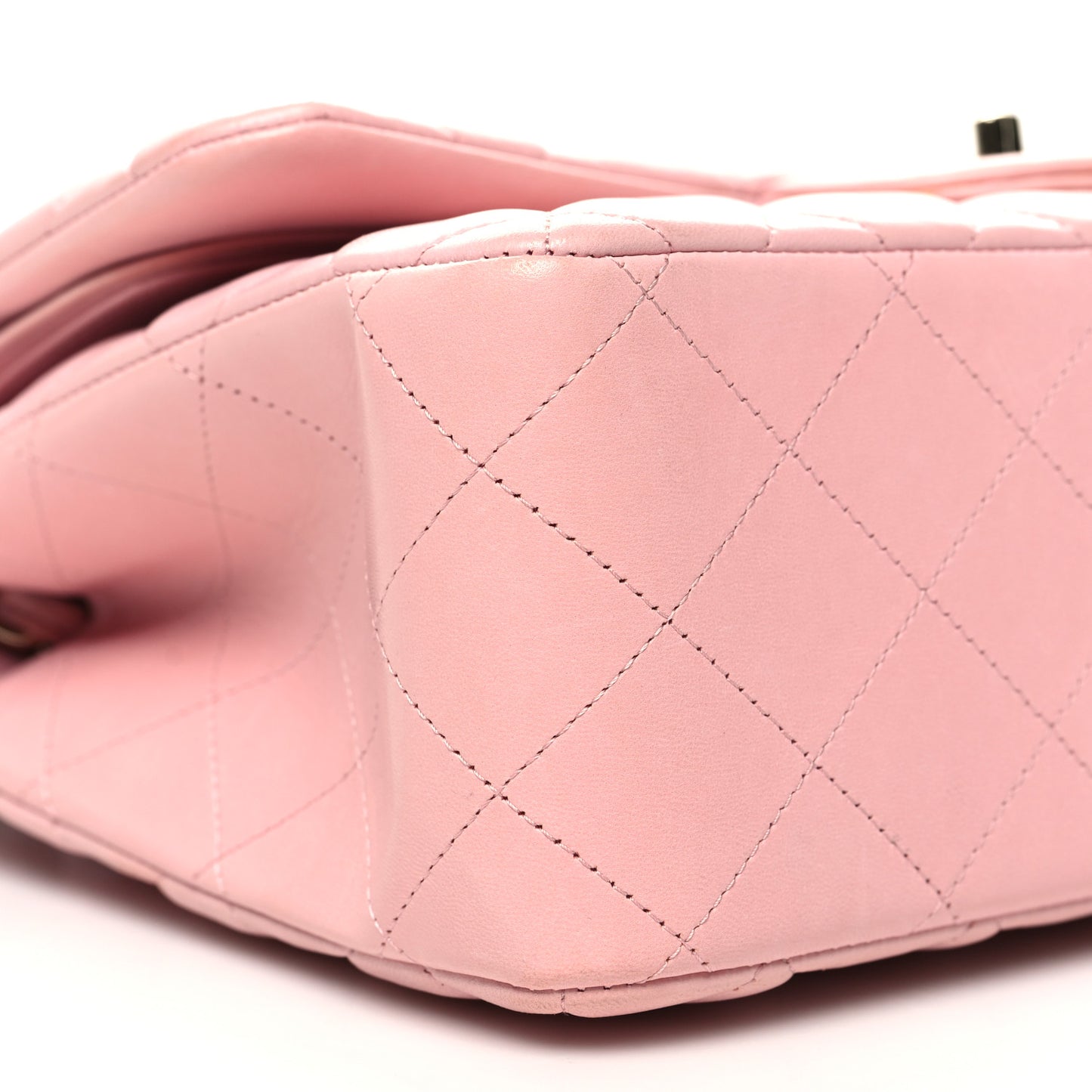 Lambskin Quilted Jumbo Double Flap Light Pink