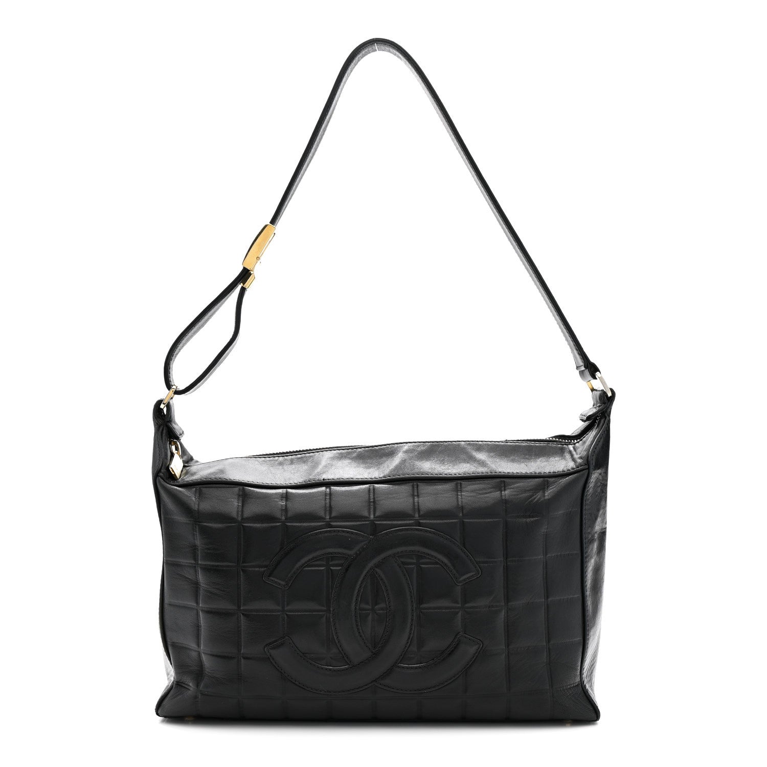 Chanel Lambskin Quilted Medium Chocolate Bar Shoulder Bag Black 1 of 13