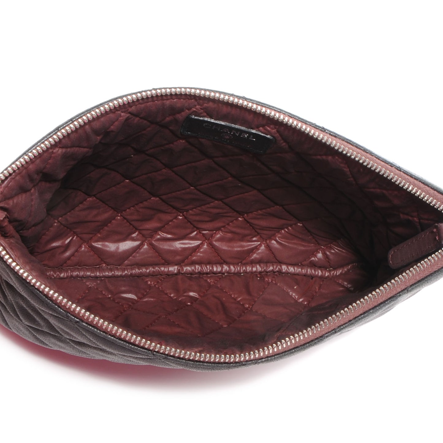 Lambskin Quilted Medium Cosmetic Case Black