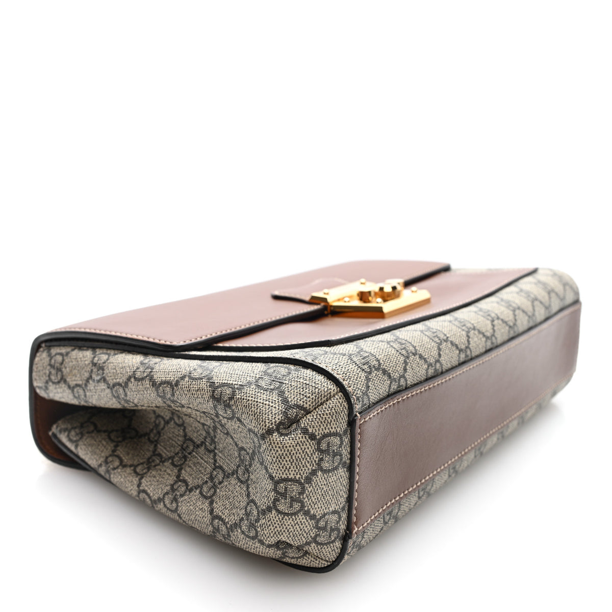 GG Supreme Monogram Calfskin Padlock Slip Pocket Shoulder Bag Beige Cuir