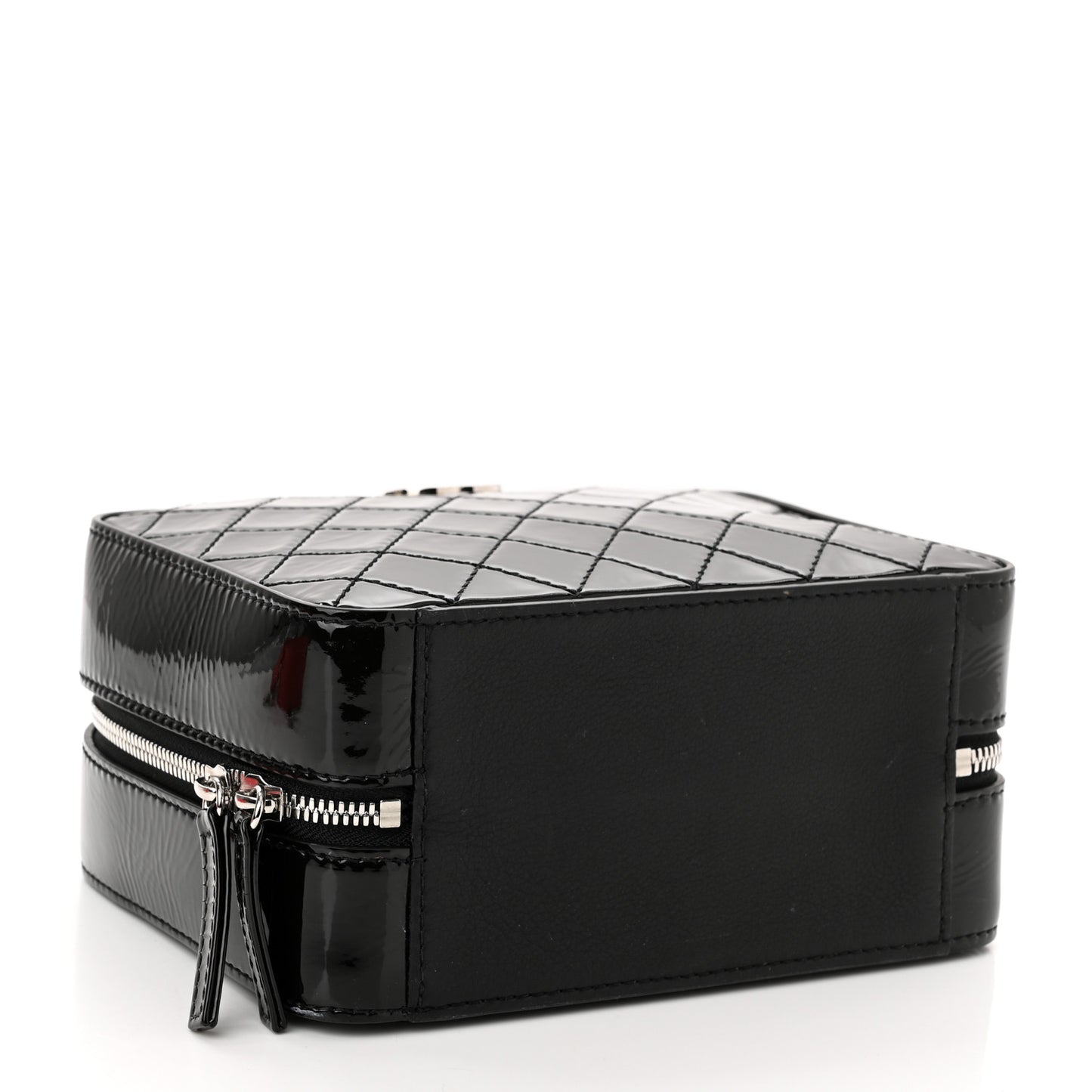 Patent Quilted Travel Kit Vanity Case Black